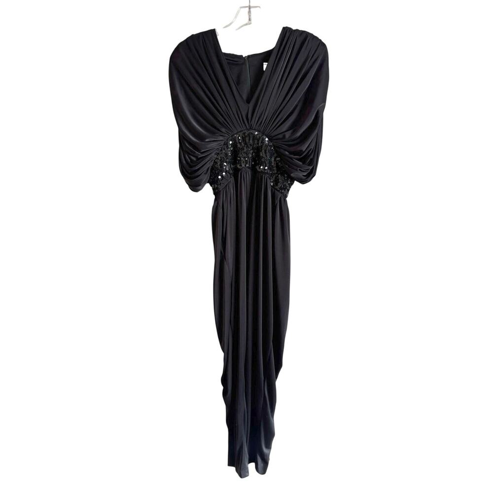 Vintage Lizzy & Johnny By Lucero Black Sequins Jumpsuit Plisse Disco 1980’s 6